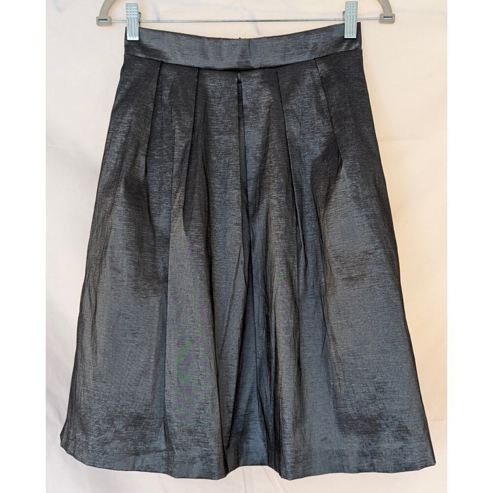 Metallic Gunmetal Chetta B tulle lined Skirt - 6